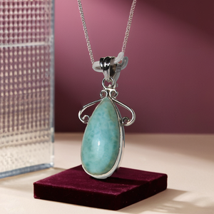 Pendentif unisexe en pierre naturelle ovale en forme de goutte d'argent sterling 925 pierres de cristal de guérison pour bijoux pour hommes - Product Image 1