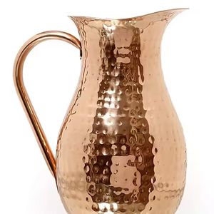 Olla/Tetera de Cobre Clásica Hecha a Mano de Alta Calidad con Tapa de Vidrio y Asa, Ecológica, con Logotipo Personalizado, Solo Lavado a Mano - Product Image 1