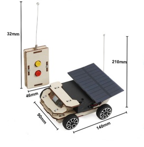 OKYN-G5428-0 나무 태양 전원 원격 제어 자동차 <span class=keywords><strong>DIY</strong></span> 교육 키트 원격 제어 태양 전지 자동차 과학 실험 키트 - Product Image 2
