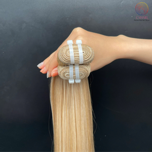 Manufacture de cheveux cheveux raides armure # toast français couleur 18 pouces Super Premium Standard Extension de cheveux humains Bundle - Product Image 6