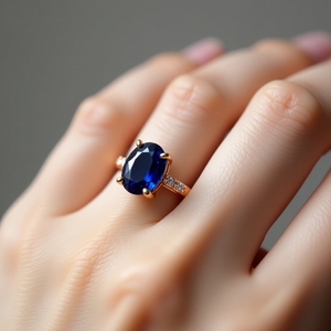 แหวนแซฟไฟร์สีทองสีฟ้าแบบกำหนดเองเครื่องประดับละเอียด10K 14K 18K ตัวหนาดีไซน์ทันสมัยชุบโรเดียมสำหรับงานแต่งงาน - Product Image 5