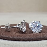 925 Silber Braut Moissanit Verlobungsschmuck-Set für Hochzeit Damen GRA-Zertifikat VVSD Diamantringe Ohrringe für Hochzeit