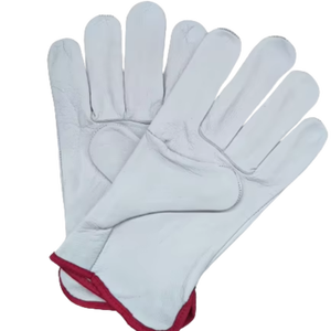 Gants de sécurité en cuir grain de peau de vache naturelle Gants de protection des mains du conducteur doublés de coton confortables Gants à écran tactile anti-impact - Product Image 1