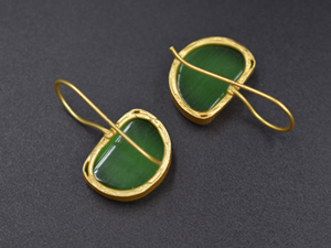 ต่างหูชุบทอง18K ต่างหูห้อยทำจากทองเหลืองฐาน monalisa - Product Image 5