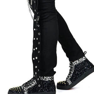 Pantalon gothique noir pour homme 2026, longues bretelles élégantes avec boucle à chaîne, style punk rock - Product Image 5