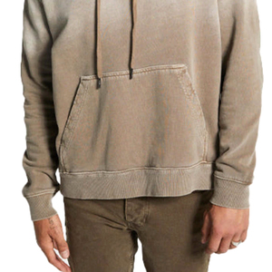 เสื้อฮู้ดดี้ผู้ชายสีพื้นคุณภาพสูง พิมพ์ลายโลโก้ปักตามสั่ง สำหรับฤดูหนาว ผ้าฝ้าย 100% ผ้าเฟรนช์เทอร์รี่ถักแบบสวมหัว - Product Image 3