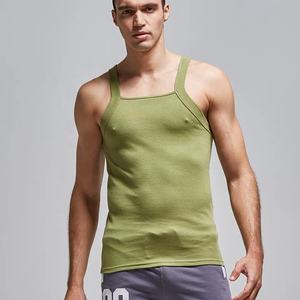 Camiseta sin mangas con cuello cuadrado para hombre, ropa de gimnasio para Fitness - Product Image 3