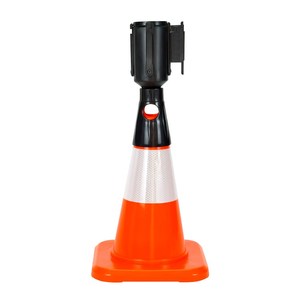 กรวยจราจร PVC สะท้อนแสง ขนาด 32 ซม. ไม่มีน้ำหนัก ใช้เป็นรั้วกั้นจราจร - Product Image 5