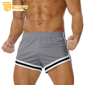 Haute qualité hommes et femmes Gym Fitness athlétique Shorts de course séchage rapide respirant maille rayé fermeture éclair poches plaine teint - Product Image 5