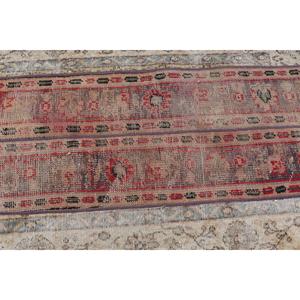 3x3.7 ft Turkish Rug, <b>Red</b> Floral Vintage Rug <b>Wool</b> - Product Image 5