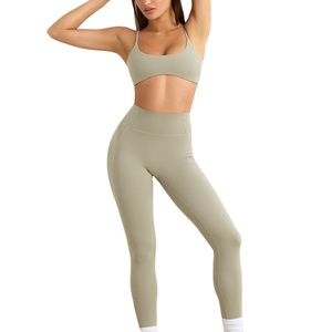 Mujeres gimnasio Fitness conjuntos deportes sin mangas sujetador Legging entrenamiento ropa Yoga conjunto para mujeres estilo personalizado transpirable Yoga conjunto - Product Image 1