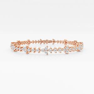 สร้อยข้อมือสีโรสโกลด์10K สุดหรูที่มีเพชรตัดเป็นวงคู่เหมาะสำหรับงานปาร์ตี้และงานอีเว้นท์ - Product Image 1