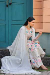 Pakistani Satin Salwar Kameez <b>Ladies</b> Swiss Lawn Wedding Wear for Women Cheap Indian&Pakistani Party Style Clothing - Product Image 2