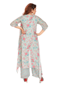 Fournisseur en gros de vêtements indiens de la meilleure qualité ensemble Kurta pour femmes ensemble Kurta à imprimé floral élégant à vendre - Product Image 5
