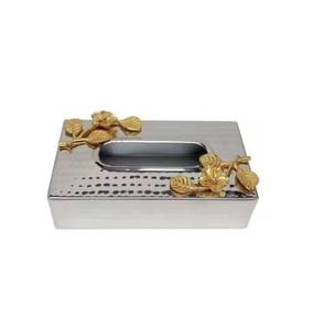 Newly Design Metal Hammered Napkin Box Rectangular Shape Customized Logo Napkin <b>Tissue</b> <b>Paper</b> Box From India - Product Image 1