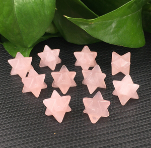 Péndulo de Merkaba de cuarzo rosa, venta al por mayor, cristales rosas naturales, artesanías, Merkabah de cuarzo rosa para Decoración - Product Image 1