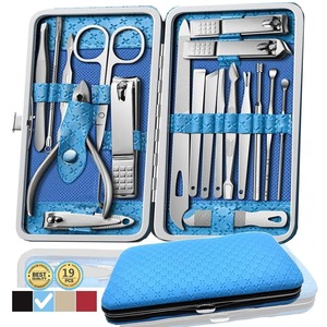 Kit de manucure et pédicure professionnel 19 en 1, kit d'outils de manucure, kit de toilettage facial en acier inoxydable, idée cadeau pour femmes - Product Image 1