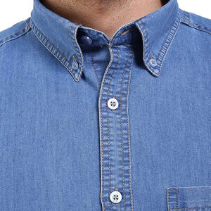 Camisa informal de manga larga de mezclilla de algodón para hombre calidad al por mayor OEM cantidad a granel de moda diseño personalizado Digital Plus OEM - Product Image 5