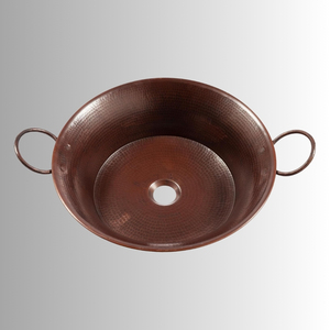 Handmade Hammered Copper Vessel <b>Sink</b> Round Solid Copper <b>Bathroom</b> <b>Sink</b> <b>Bowl</b> OEM Copper Vessel <b>Sink</b> <b>Bathroom</b> <b>Sink</b> Manufacturer. - Product Image 4