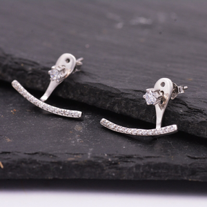 Luxe 925 argent coupe ronde laboratoire cultivé diamant boucles d'oreilles élégant Design romantique à la mode cadeaux de fête pour les femmes jour nuit - Product Image 2