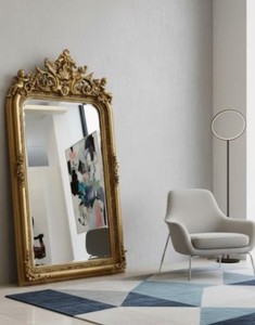 Espejo de pared barroco dorado, hecho a mano - Product Image 2