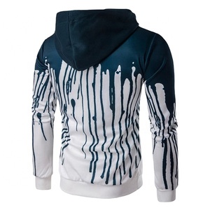 เสื้อฮู้ดผู้ชายสำหรับฤดูใบไม้ร่วง ผ้าฟลีซโพลีเอสเตอร์/คอตตอน 300 กรัม แห้งเร็ว พิมพ์ลายแบบไหลลง กระเป๋าหน้า ใส่สบายๆ แบบสปอร์ต ปรับแต่งได้ - Product Image 5