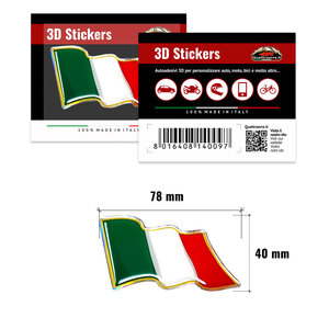 Adesivo per Auto con Bandiera Italiana 3D al Vento, Design Unico Personalizzabile - Product Image 2
