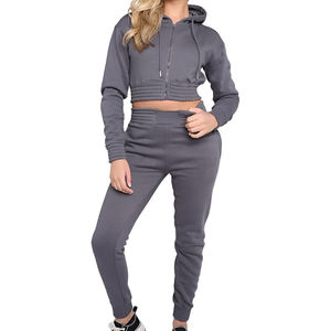 Sweat-shirt à capuche pour femme, personnalisable en OEM, décontracté, à épaules tombantes, coupe courte - Product Image 4