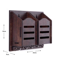 Porte-clés mural en bois avec boîte de rangement - Style traditionnel durable et écologique pour l'organisation de la maison