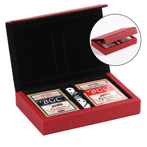 Boîte à cartes de poker en cuir véritable avec logo personnalisé, étui de haute qualité en cuir Crazy Horse pour jeu de cartes - Product Image 4