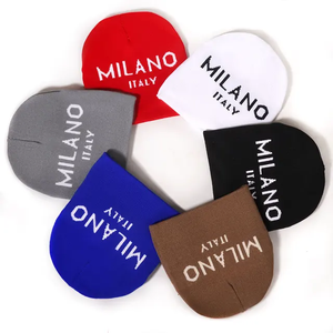 Nouveauté 100% acrylique MILANO nom de ville motif Jacquard Style de rue Hip-pop extérieur sans manchette tricoté hiver Skully Beanie chapeau - Product Image 1
