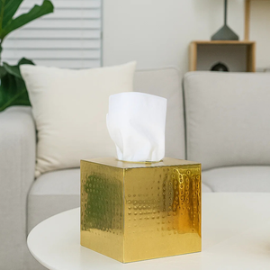 Cubierta de caja de pañuelos de latón Premium superventas, soporte de pañuelos decorativo de lujo hecho a mano, accesorios para el hogar al por mayor de fábrica - Product Image 1