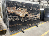 Exotique Brésil Cosmique Noir Granit Magma Or Titane Cuir Granit Pour Intérieur Cuisine Comptoirs