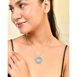 จี้สีน้ำเงิน apatite Marquise สร้อยคอที่ดีไม่ซ้ำกัน - Product Image 5