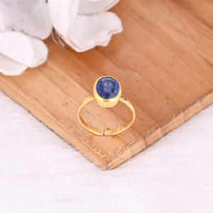 Anillo Clásico de Piedras Preciosas para Mujer, Anillo de Plata de Ley 925, Anillos de Cianita para Fiestas, Compromisos, Regalo de Cumpleaños, Joyería Fina - Product Image 4