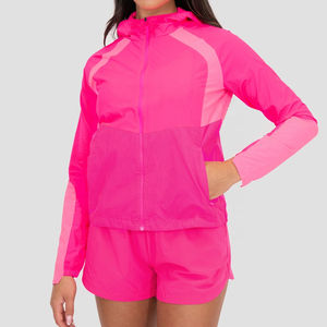 Ensembles personnalisés de haute qualité pour femmes short et veste coupe-vent deux pièces ensemble de short et coupe-vent en nylon avec fermeture éclair - Product Image 1