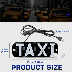 Nouvelle lumière de taxi LED universelle Xtx 6V 3W USB pour décorations de voiture, accessoires de conversion de couleur - Product Image 4
