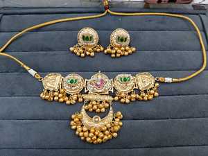 Collar Jadau Kashmir para Mujer, Joyería Nupcial India, Collar Tradicional Polki Kundan, Collar de Moda - Product Image 6