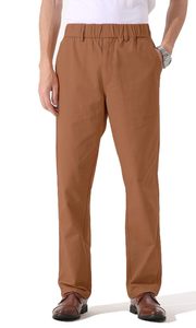 Pantalon droit pour homme en flanelle, taille haute, coupe droite, léger, extensible et flexible, idéal pour le travail au printemps - Product Image 5