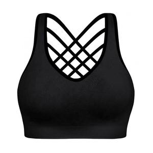Soutien-gorge de yoga de compression de fitness à impact élevé pour femmes soutien-gorge de sport sans couture respirant à séchage rapide Logo personnalisé dos croisé tailles XS-XL pour - Product Image 1
