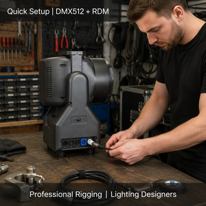 Cabeza Móvil RGBL <span class=keywords><strong>Tornado</strong></span> Kaleidoscopio de 150W, DMX512 RDM, 24 Anillos LED RGB, Efecto de Haz Giratorio, Atenuación de 32 bits para DJ, Fiestas, Escenarios y Clubs - Product Image 6