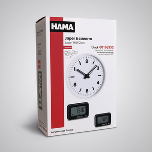 Hama Jumbo Radio-Controlled <b>Wall</b> <b>Clock</b> <b>Digital</b> Black 00186352 - Product Image 3