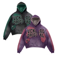 VENLEAG Pakaian Olahraga Musim Dingin Pria Model Hoodie Oversize Bahan French Terry Katun Bernapas 460g Logo Depan Custom Bordir & Cetak
