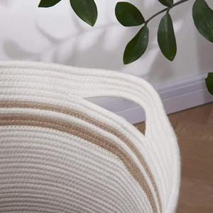 Eco-Friendly Cotton <b>Rope</b> Laundry Hamper Made From Natural Materials For Sustainable Use And Modern Home Decor Solutions - Product Image 2