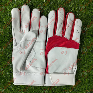 Gants de frappe de baseball en cuir de couleur rose avec logo personnalisé Gants de softball en cuir Cabretta de qualité supérieure pour hommes et femmes - Product Image 2