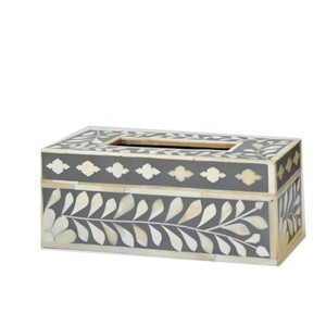 Eid Special Grey Natural Bone Inlay <b>Tissue</b> <b>Box</b> and Table Decor Home Decorative Products for Dubai and Saudi Arabia - Product Image 5