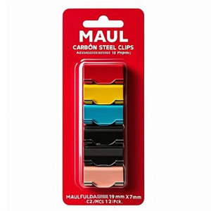 คลิปหนีบกระดาษโลหะสำหรับสำนักงานมืออาชีพ (19 มม. X 7 มม.) คละสี (12 ชิ้น/แพ็ค) - Product Image 3