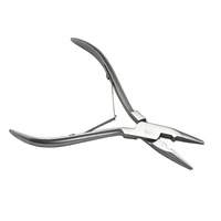 Pince à extensions capillaires GSI en acier inoxydable argenté avec trou, outils de retrait d'anneaux de kératine pour usage commercial