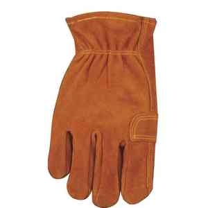 Guantes de conducción de cuero cómodos Guantes de conducción de cuero de vaca resistentes divididos ligeros Guantes de conducción de cuero antivibración de grano de seguridad - Product Image 6