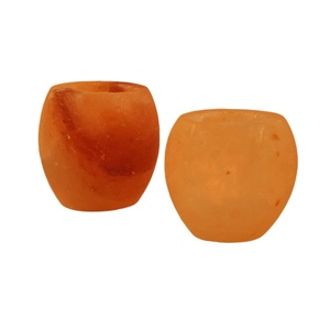 Forma personalizada Natural Himalayan Pink Rock Salt Tea Light Estilo de flor tallada a mano Portavelas Idea de regalo Hecho a mano Natural - Product Image 3